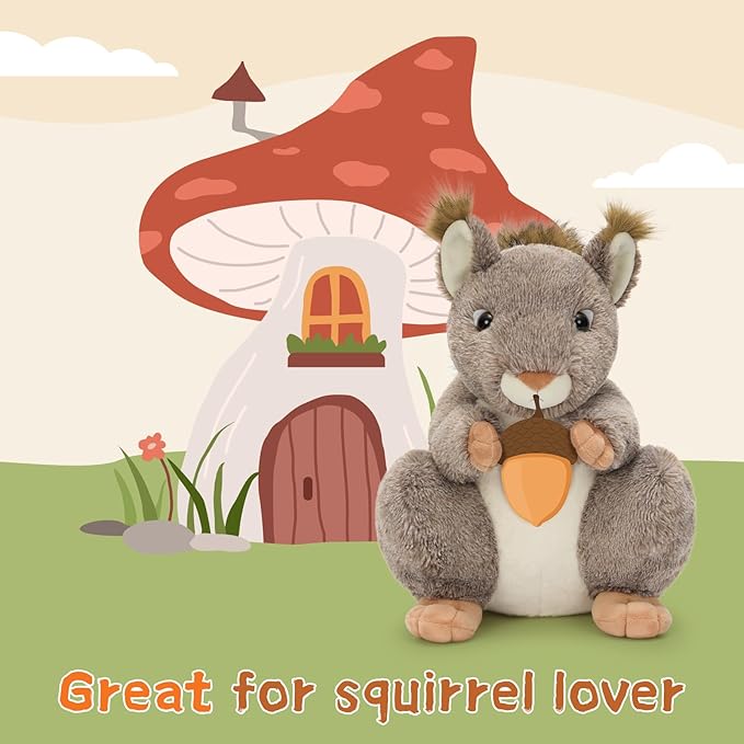 MaoGoLan Giant Squirrel Stuffed Animal,17.7" Realistic Squirrel Plush Toys with Cute and Fluffy Tails,Big Stuffed Squirrel Gift for Forest Animal Lover,Girls,Boys,Kids,Baby Shower