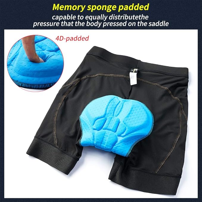 XGC Men's Cycling Underwear Shorts with High-Density High-Elasticity and Highly Breathable 4D Gel Padded