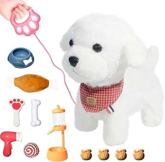 Puppy Toys for Kids, Toy Dogs That Walk and Bark, Walking Dog Toy for Kids with Leash, Interactive Stuffed Puppy with Remote Control, for Girls and Boys Aged 3-7 Year Old