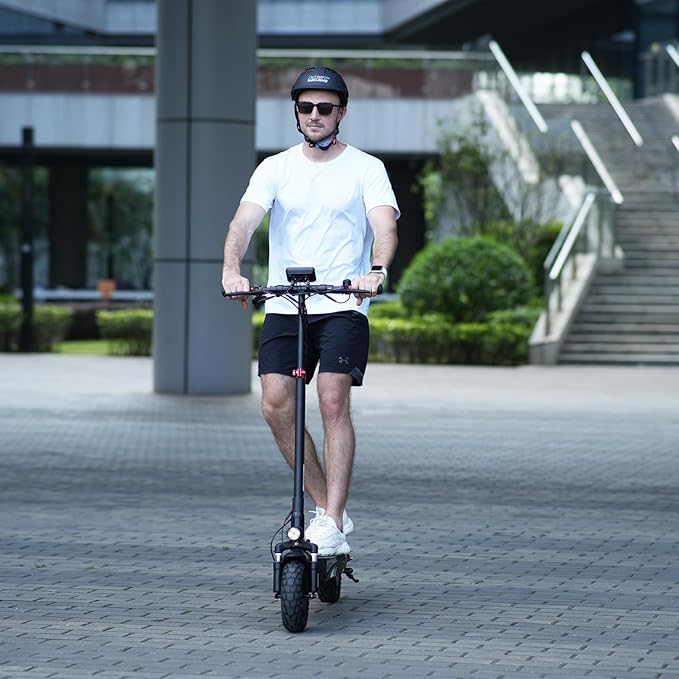 iScooter Electric Scooter, 10" Tires, 800W Motor E-Scooter Up to 25/28 Miles Range, Top Speed 24/28 MPH, Adjustable Handlebar Height, Folding Commuting Electric Scooter for Adults-(Optional Seat)
