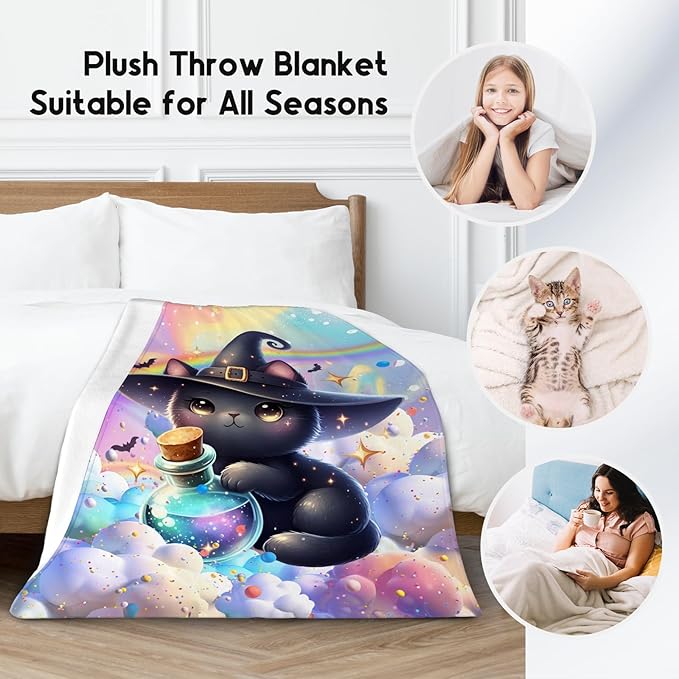 Kids Blankets Blanket Gifts for Cat Lovers - 40x50 Inches Cozy Soft Flannel Throw for Girls