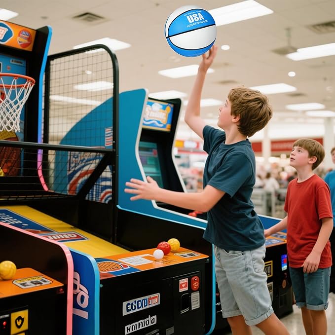 Jenaai 6 Pack Mini Basketballs with Pump for Kids 7 Inch Size 3 Rubber Arcade Basketball Color Small Toy Indoor Outdoor Pool Arcade Games Colorful Basketball for Kids Toddlers(Bright)