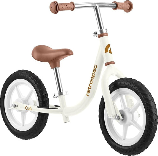 Retrospec Cub Toddler Balance Bike for Ages 18 Months - 3 Years - 12in No-Pedal Beginner Bicycle with Adjustable Seat, Puncture-Proof Tires & Safe Low Frame Design
