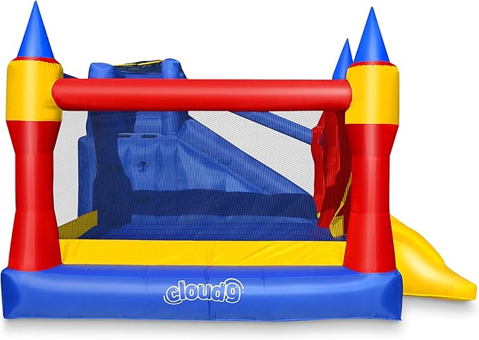 Cloud 9 Royal Slide Bounce House, Inflatable Bouncing Jumper for Kids, Without Blower
