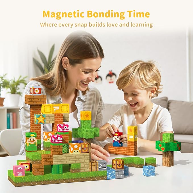 Magnetic Blocks Magnet Building Toys - 154Pcs STEM Building Game Montessori Sensory Toys for Kids Boys Girls Ages 3 4 5 6 7 8 9 10 Birthday Gift