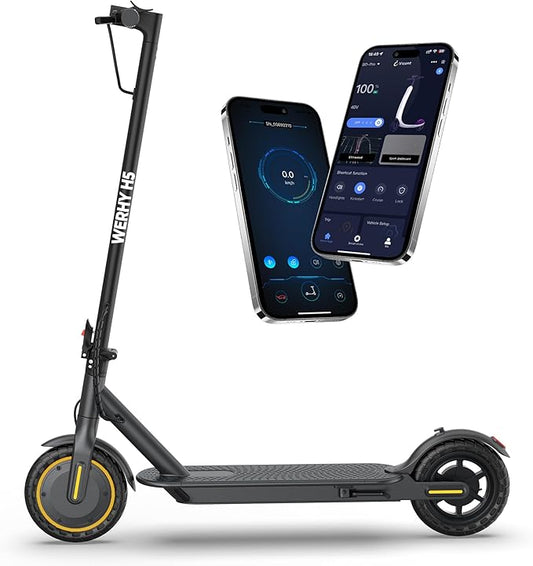 WERHY Electric Scooter, 350W/500W Motor, Top Speed 19/22 mph, Max 16/23/25/28Miles Ranges, Foldable E Scooter for Adults