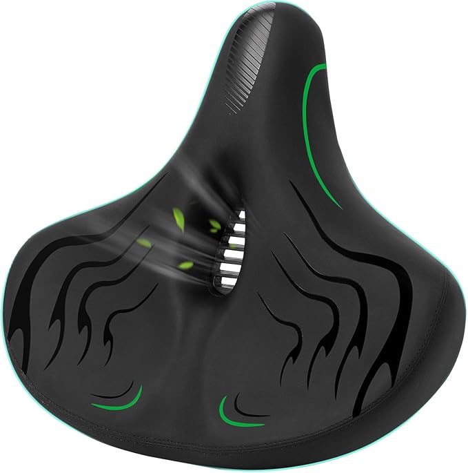 Haoqi Bike Seat Cushion for Men & Women Oversized Bike Saddle Compatible with City, Electric, Stationary, Peloton, MTB, Racing Bikes, Wide Winged, Padded, Waterproof, Shock Absorbing, Universal