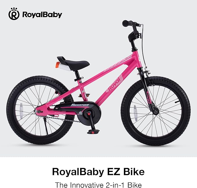 RoyalBaby Kids Bike EZ Freestyle Training Free Balance to Pedal Easy Learning Bicycle, 12-18 Inch for Toddlers to Big Kids