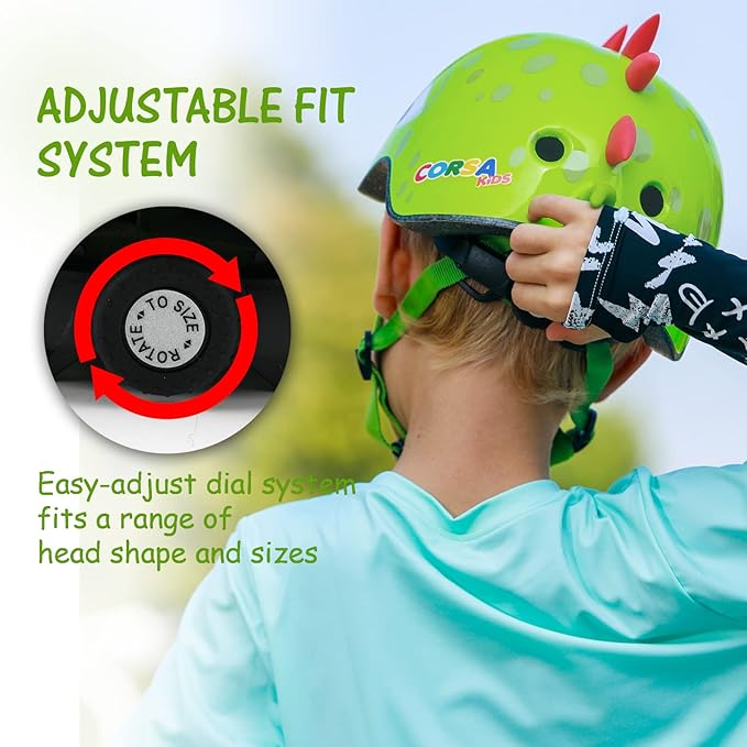 Kids Toddler Bike Helmet, Adjustable and Multi-Sport for Child Boys and Girls, 2 Sizes