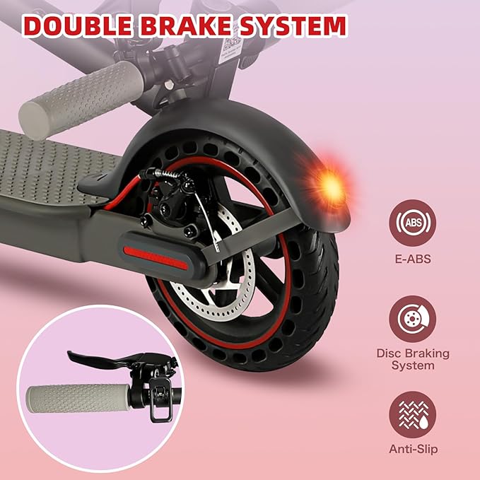 Electric Scooter for Adults, Folding E Scooter with 350W/500W Motor 15Mph Top Speed 12 Miles Long Range, Commuting Motorized Kick Scooters (Red- 8.5" Tires 15MPH 12 Miles Range)