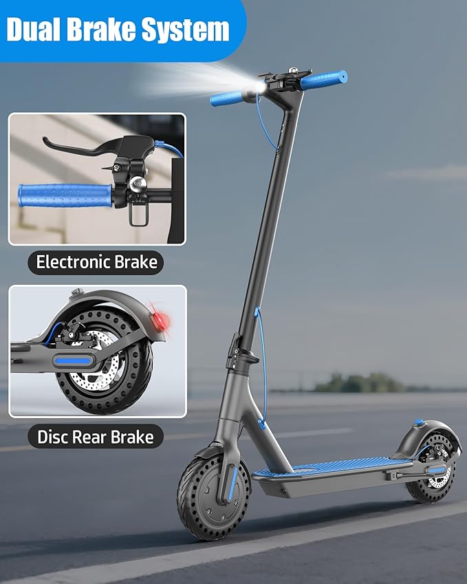 Electric Scooter for Adults, Peak 500W/650W Motor, 19/21 MPH Max Speed, 21/23 Miles Range, 36V Battery, 8.5" Solid Tires, App Control, Lightweight, Foldable Electric Scooter for Commuting, UL2272