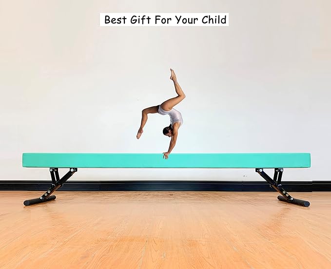Adjustable Balance Beam 8 ft Gymnastic Beam Adjustable Height for Kids and Teenage of All Gymnastic Levels, Gymnastic Training Beam Gymnastic Equipment for Athlete Home and Gym Club Use