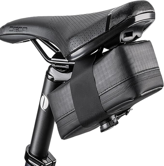 Compact Bike Seat Saddle Bag - Thickened Support Bike Saddle Bag Black Waterproof Bike Bags For Bicycles Layered Storage Bike Seat Bag Strap Installation Saddle Bag Bicycle