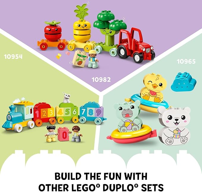 LEGO DUPLO My First Animal Train Building Set and Horse Toy, Educational Toy for Toddlers Ages 1-3 with 4 Animal Figures, Creative Nature Toy Birthday Gift for Preschoolers, 10412