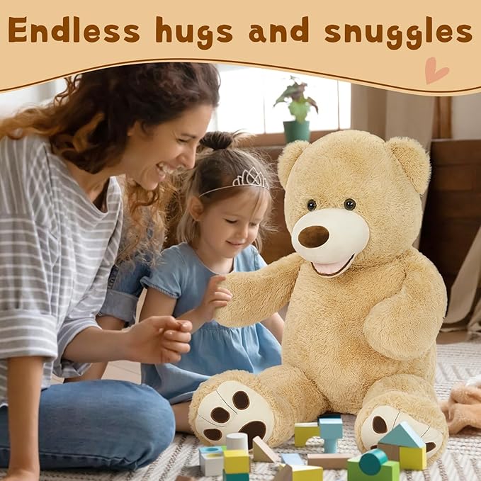 MaoGoLan Giant Teddy Bears Stuffed Animal, 39 inches Big Teddy Bear Plush Toy, Soft and Cuddly Teddy Bear Gift for Girlfriend,Children,Kids