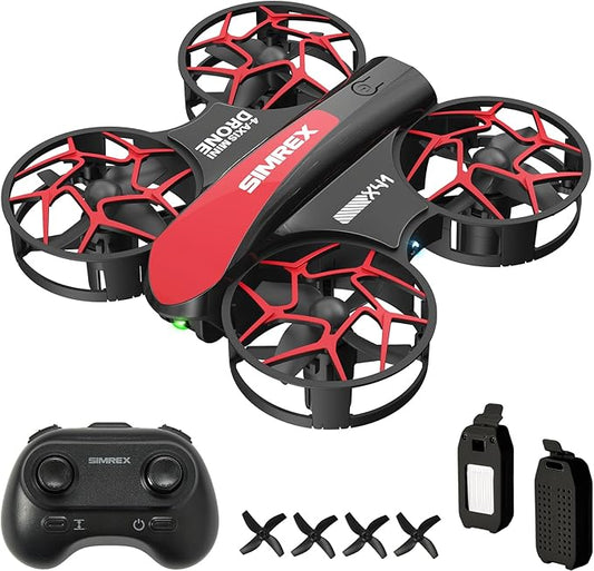 SIMREX Mini Drone for Kids & Beginners, RC Quadcopter with Altitude Hold, 3 Speed Modes, One Key Takeoff/Landing, Headless Mode, Cool LED Lights, Stunt Flip, Ideal Christmas Birthday Gift Toy(Red)
