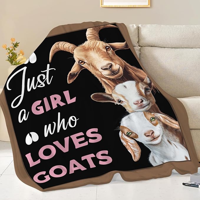 Goat Blanket for Girls Women Goats Gifts Lovers Throw Blankets Cozy Plush Fleece Animal Flannel Fuzzy for Couch Chair Bed 80"X60"