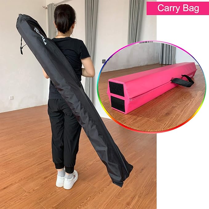 Balance Beam - Folding Floor Gymnastics Equipment for Kids, Non Slip Base - 6 FT to 10 FT for Home Gym Use