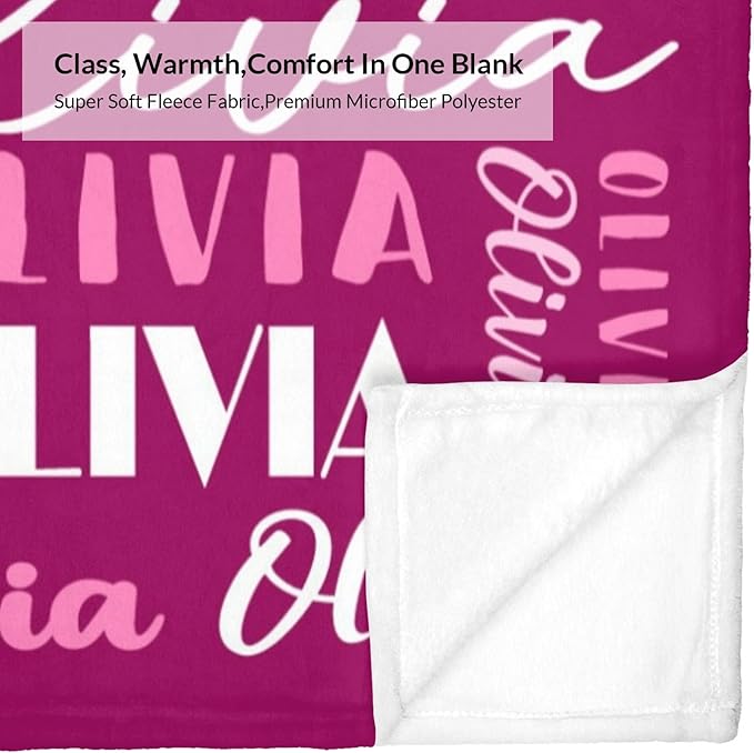 Name Blanket Personalized Blanket for Adult Kids Flannel Customize Throw Blanket Custom (Color 30, 60 x 80 Inches)