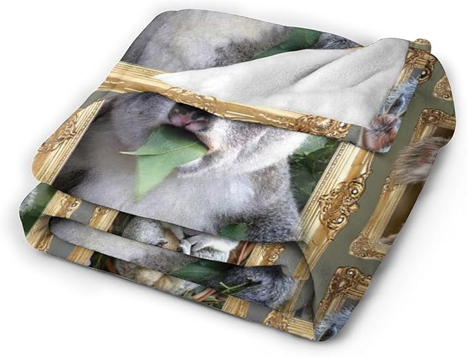 Koala Blanket Fleece Soft Warm Plush Cute Koala Throw Blanket Lightweight Plush Fuzzy Cozy Wild Animal Blankets for Kids Adult Suitable for Couch Sofa Bed 80"X60"