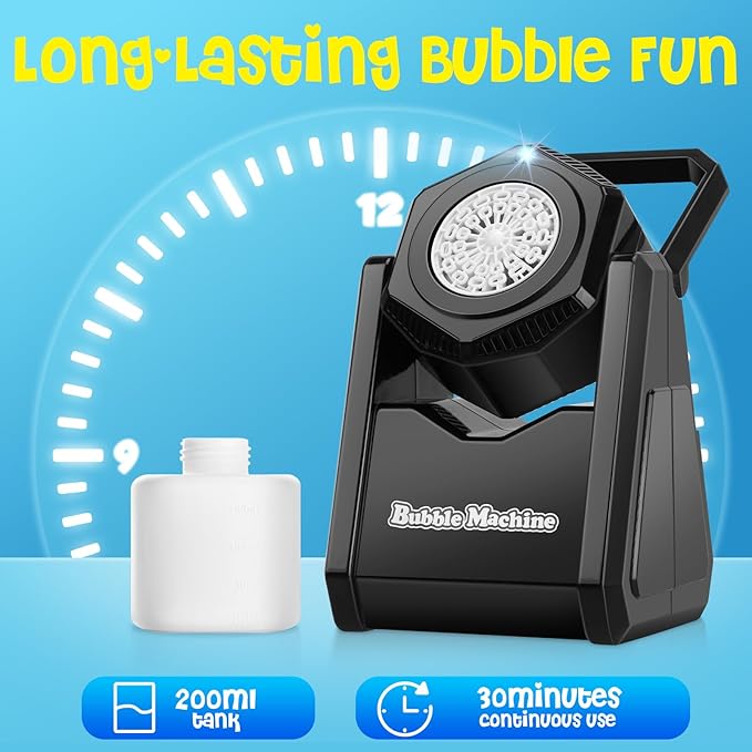 Bubble Machine for Kids, Automatic Bubbles Blower Maker Outdoor Outside Toys for Toddlers Age, Toys for 3 4 5 6 7 8 Years Old Boys Girls, Gift for Party Wedding Birthday