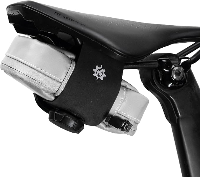 Lumiere & Co. Falcon Magnetic Saddle Bag– 0.69L | 6”x 3.5”x2 | Sleek Minimalist Design, Fast Magnetic Buckle Attachment | Cycling Bike Bag (White, Large)