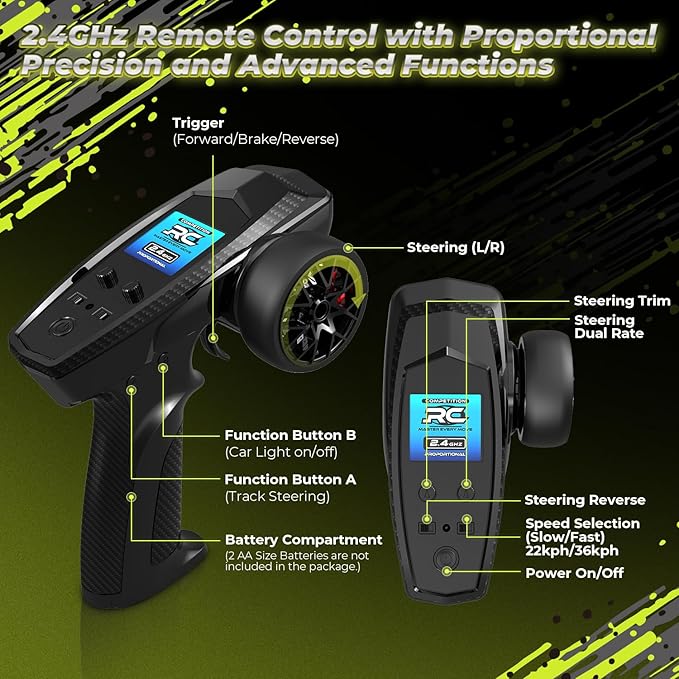 HAIBOXING 1:18 Desert Off-Road RC Truck 18856, RTR Fast 36km/h 4WD Electric Car Splash-Proof, Hobby Grade for Kids, Beginners, and Adults; Dual Batteries for Extended Outdoor Fun - Remote Control Toy