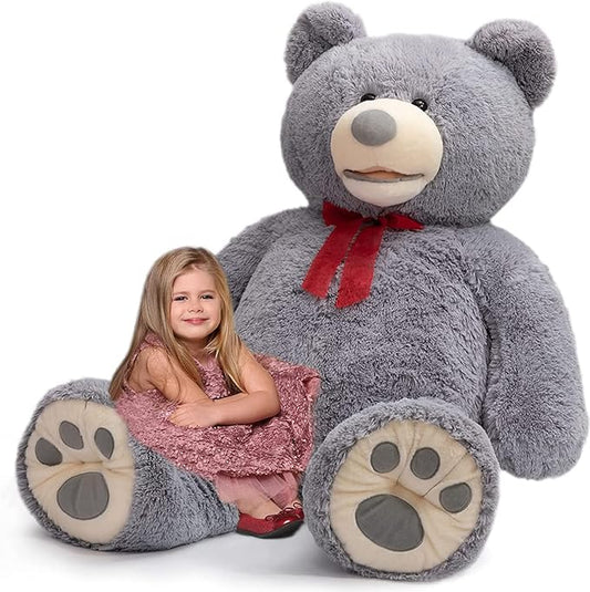 HollyHOME 5ft Giant Teddy Bear Stuffed Animal Huge Teddy Bear Plush with Big Footprints Valentines Gift 5 Feet Grey