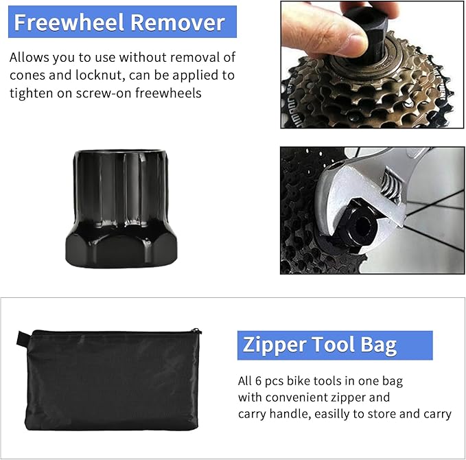 Bike Tool Kit, Professional Bike Repair Tools for Mountain Bike with 3-in-1 Cassette Remover Wrench Crank Puller Extractor Bottom Bracket Freewheel Remover Chain Breaker
