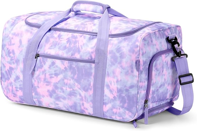 Choco Mocha Girls Tie Dye Suitcase with Wheels Kids with a Kids Toiletry Bag Colorful Rolling Duffle Bag for Camping Teen Girls Toddler Luggage Bag for Travel, 22inch