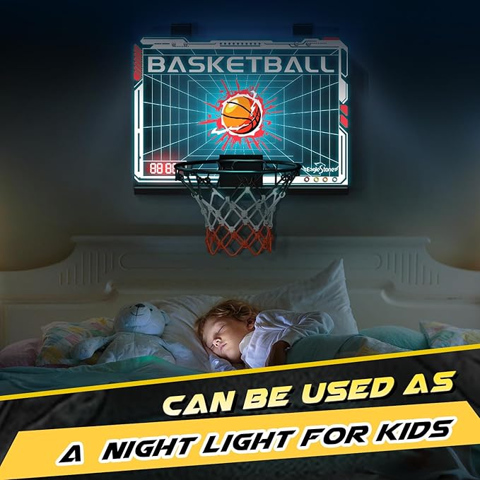 EagleStone Kids Indoor Basketball Hoop, 4 Balls Mini Basketball Toy for Toddlers