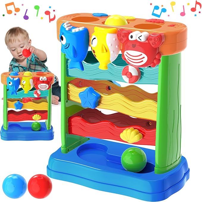 Toys for 1 2 Years Old Boys Girls, Musical Toys for 12-18 Months, Interactive Toddler, Montessori Toys, Christmas Birthday Gifts for Baby Kids Toddlers Age 1-2 Years Old (Multicolored)