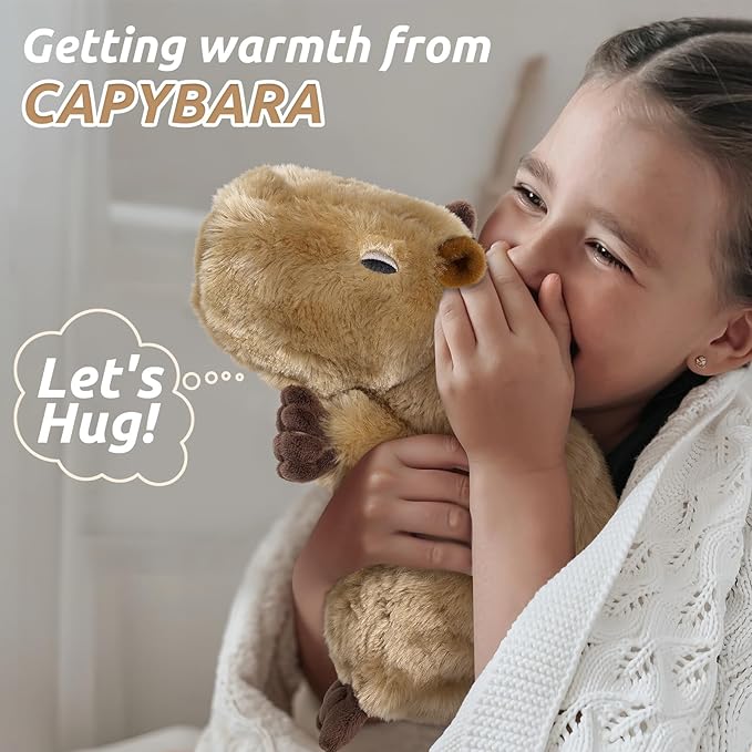 Capybara Stuffed Animals, Microwavable Stuffed Animal Adorable Fluffy Capybara Plush for Warmth Comfort, Heatable Coolable Lavender Scent Toy, Cute Soft Plushie Gift for Kids Adult & Children Boy Girl