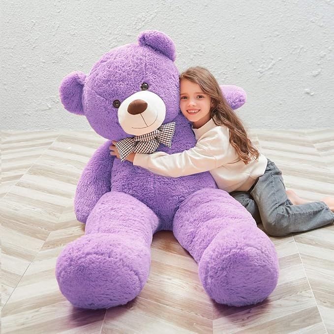 MaoGoLan Giant Purple Teddy Bear 55" Life Size Huge Plush Massive Stuffed Animals for Girlfriend Kids Boyfriend