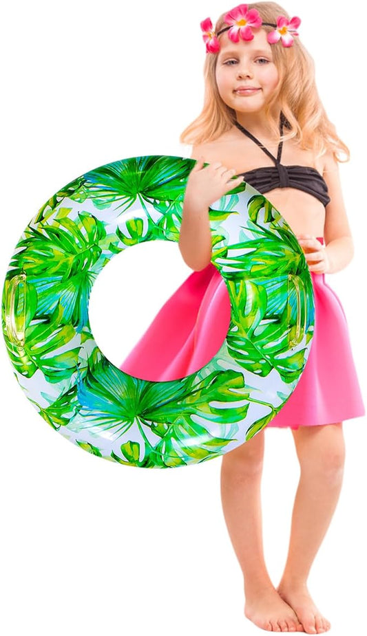 Pool Floats for Adults, Swimming Beach Tube, Adult Swim Ring, Adult Pool Float with Two Handles,Leaf Swim Ring