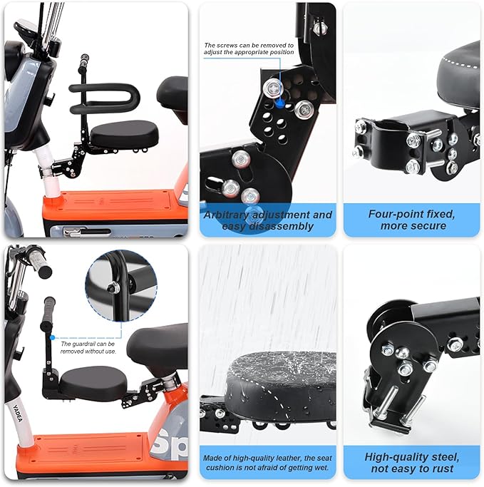 Thicken Front Child Bike Seat,Foldable Front Mounted Kids Bike Seat for City Bicycles Hybrid Cruiser Bicycles Pedal Scooter Motorcycle Bicycles