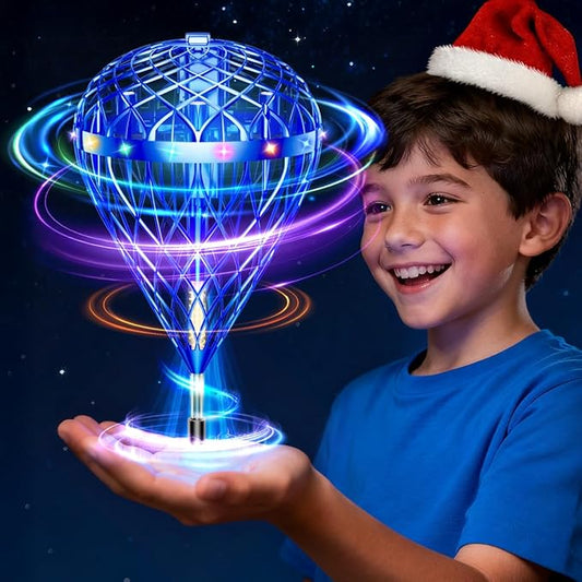2025 Galaxy Light-Up Hover Orb Ball |Motion-Control Flying Spinner Toy for Screen-Free Indoor & Outdoor Play|Family Activity & Backyard Fun|Christmas Stocking Stuffer for Kids Ages 5-7 & 8-13,New Blue