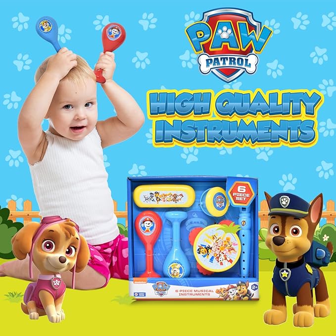 Paw Patrol Musical Instruments Toddlers Kids Music Toy Set Percussion Instrument Tambourine Maracas Recorder Flute for Children Preschool Education