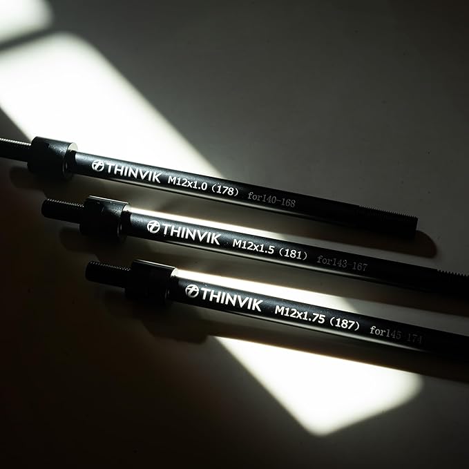 Thinvik Bike Thru Axle Adapter for Trailer Hitch 12mm Thru Axle 1.0/1.5/1.75 Thread Pitch Shaft Length 178/~187mm for Instep, Schwinn, Allen Sports Thule Chariot, Burley, Hamax, Retrospec