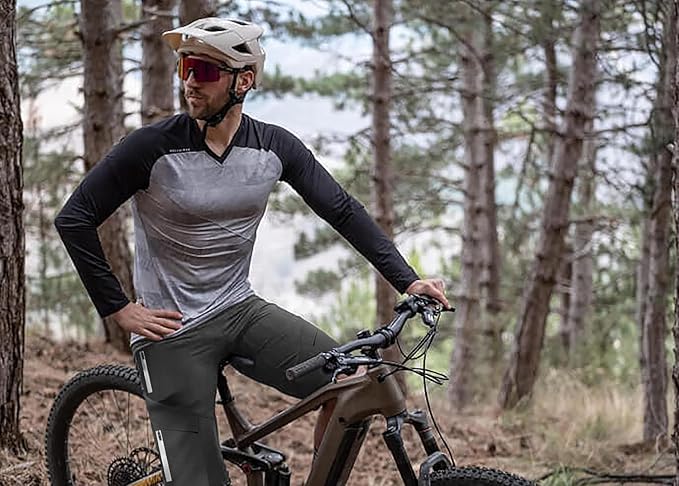 Lo.gas Mountain Bike Shorts for Men,3D Padded Loose-fit Cycling Biking Bicycle Shorts Mens with Underwear Zipper Pockets