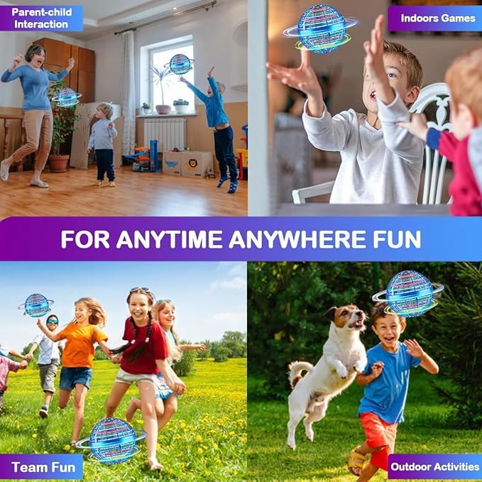 2 Pack-2025 Upgraded Flying Orb Ball Toy, Hover Boomerang Ball Spinner Mini Drone - Magic Floating Galactic Fly Spinning Orb, for Boys Girls and 6-12 Age Kids