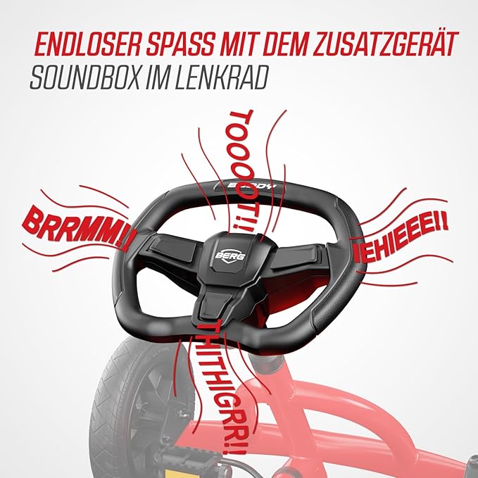 Berg Toys Buddy Redster Pedal Go Kart for Kids – Adjustable Ride On Toy for Ages 4-8 – Go Karts with BFR System, and Adults Outdoor Pedal Car for Kids (Red)