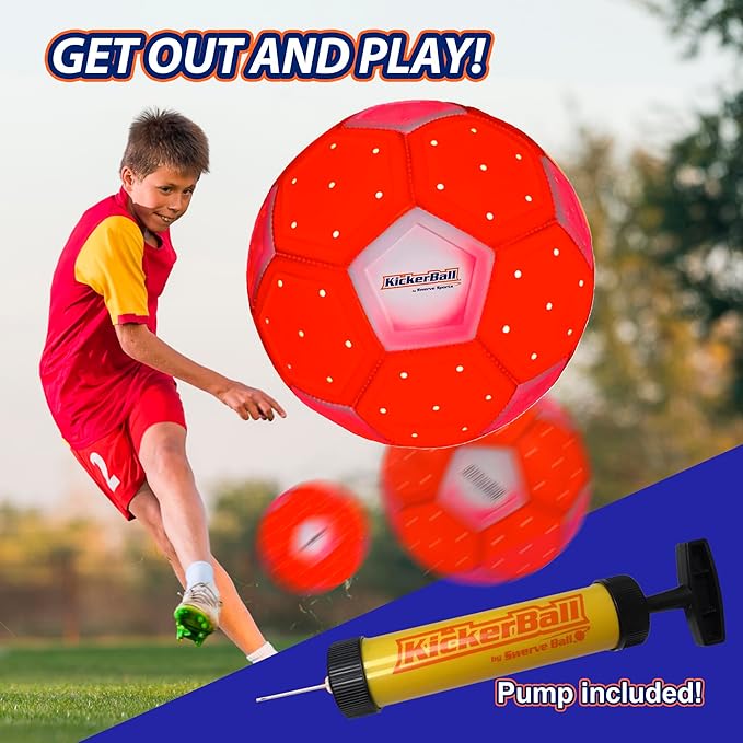 Kickerball - Curve and Swerve Soccer Ball/Football Toy - Kick Like The Pros, Great Gift for Boys and Girls - Perfect for Outdoor & Indoor Match or Game