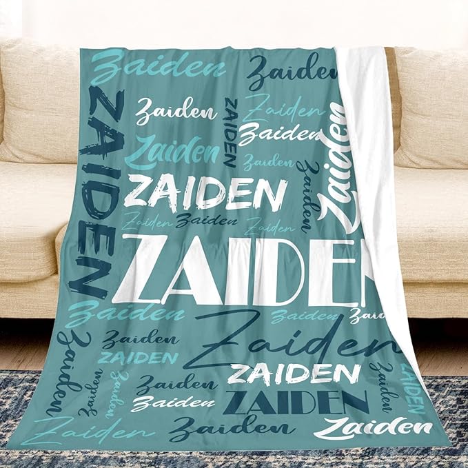 Dr.TOUGH Personalized Name Blanket Personalized Blanket for Adult Kids Flannel Customized Personalized Blankets and Throws