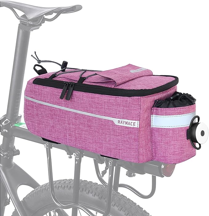 RAYMACE Bike Rear Rack Bag with Tail Light, Bike Truck Cooler Bag for Warm or Cold Items