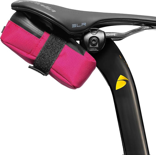 Signature Bike Saddle Bag – Passion Pink | 0.5L Bike Seat Bag (3" x 5.25" x 2") | Water-Resistant Ripstop, Waterproof Zipper, Internal Pocket | Durable Under Seat Storage