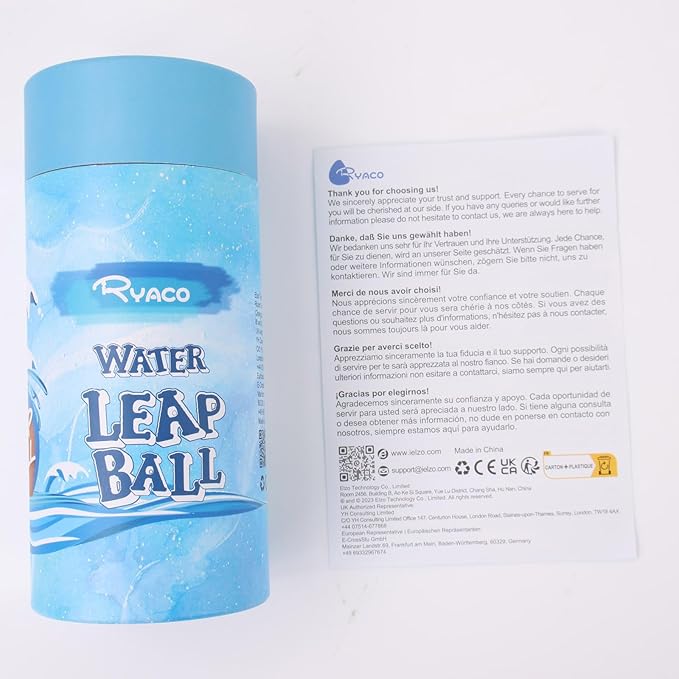 RYACO Leap Ball Water Skipping Pool Balls - 3 Pack Bouncing Beach for All Ages - Extreme Bathing Fun with Your Friends & Family at The Beach, Pool, River or Lake