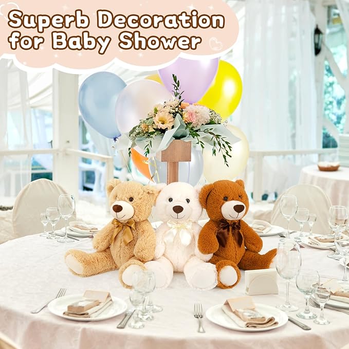 MorisMos Teddy Bear Stuffed Animals, 18inch Bulk Teddy Bears Plush for Kids, Medium Size Bears for Baby Shower