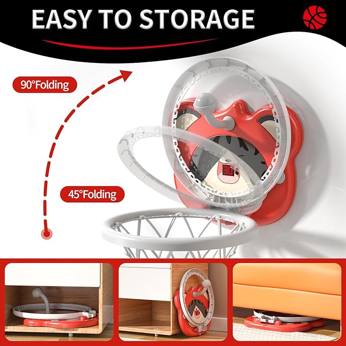 Toddler Basketball Hoop Indoor Toys Gifts for 3 4 5 Year Old Boys Kids, Indoor Mini Scoring Basketball Hoop for Toddler Kids Boys Ages 3-5 4-6, Ideal 3 4 5 6 Years Old Birthday Gifts