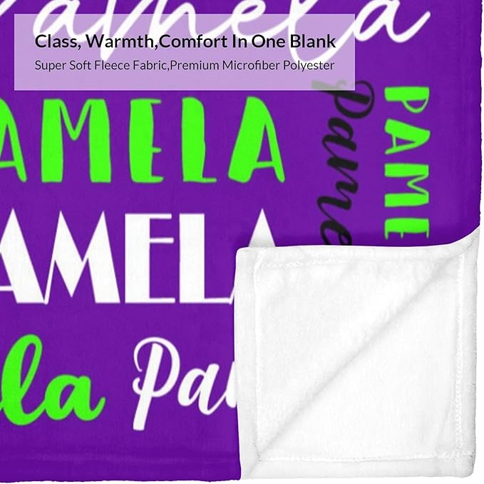 Name Blanket Personalized Blanket for Adult Kids Flannel Customize Throw Blanket Custom (Color 28, 50 x 60 Inches)